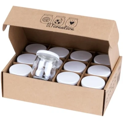 Imagen de DIY Creation 12 Vasos Yogurtera impermeables con Tapa Tarros de Cristal universales sin BPA Botes para máquinas Yogur y robot multicocina 125 g/143 ml
