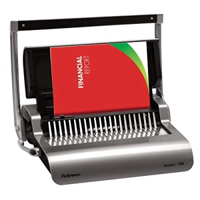 Imagen de Fellowes Quasar+ 500 Encuadernadora manual de canutillo plástico, uso continuo