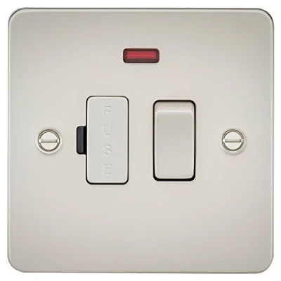 Imagen de Knightsbridge FPAV6300NPL Unidad de espolón fusionado conmutado Placa Plana 13A con neón Perla, Pearl
