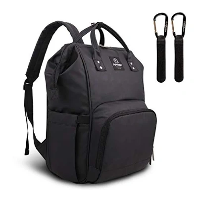 Imagen de Pipibear Mochila Pañales Impermeable Bolso Cambiador Fresca Organizador Gran Capacidad (Negro)
