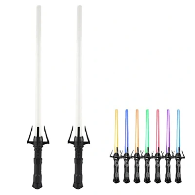 Imagen de tairong Sable de luz FX, 2 Unidades, Espada láser LED telescópica, en 1 con Luces geniales y Sonido, sables Duelo, Cosplay Star Wars