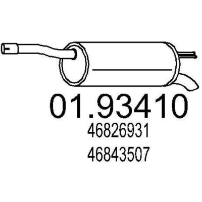 Imagen de MTS 01.93410 Silenciador trasero 820 FIAT: Doblo I Familiar, Cargo