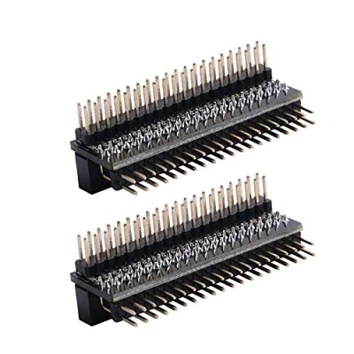 Imagen de GeeekPi Micro Conectores Raspberry Pi 40 Pin GPIO 1 a 2 placa de expansión 2x20 pines doble macho cabecera fila conector recto Header compatible con (paquete 2)
