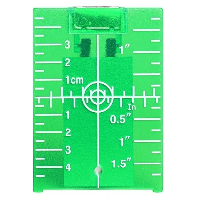 Imagen de Tarjeta de placa objetivo láser para piso Huepar TP01G Magnetic con soporte aplicaciones haz luz Verde Mejorando la visibilidad líneas o puntos 1.3 veces