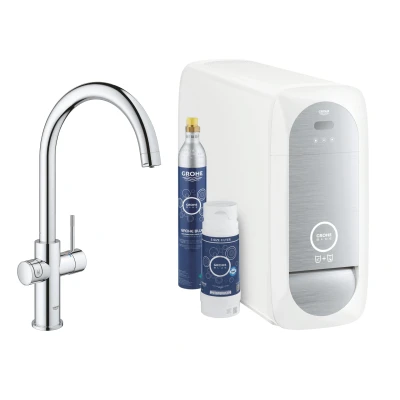 Imagen de Grohe Blue Home Starter Kit grifo de cocina con filtro agua, caño en C (‎31455001)