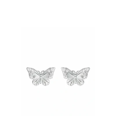 Imagen de Amor pendientes de plata ley 925, con sintetizador circonitas cúbicas, 0.6 cm, plata, mariposa, se entregan en estuche regalo