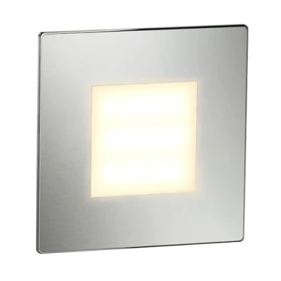 Imagen de ledscom.de LED Iluminación de escaleras/plafón empotrable pared FEX para interiores y exteriores, angular, acero inoxidable, 85 x mm, blanco cálido, luz orientación, foco