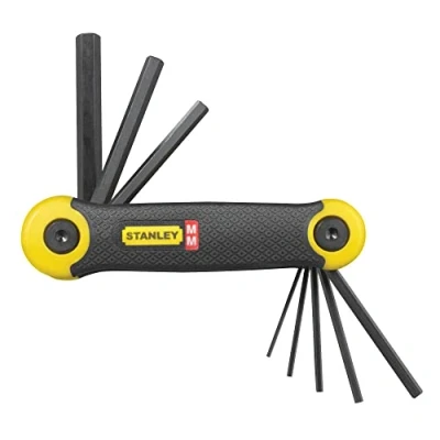 Imagen de Stanley Juego de Llaves Hexagonales Métricas (8 Piezas), Cuerpo recubierto caucho, Plegable, Puntas Biseladas, Peso 0,166 Kg, Longitud 48 mm, 2 69 264