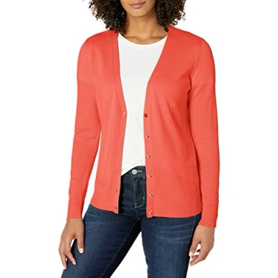 Imagen de Amazon Essentials Jersey Ligero con Cuello de Pico (Disponible en Tallas Grandes) Mujer, Rosa Coral, XXL