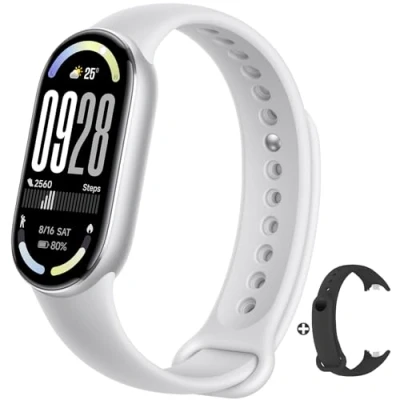 Imagen de Xiaomi 2025 Smart Band 10 Autonomía de hasta 21 días,1.72&#039;&#039; Pantalla,AMOLED con tasa refresco 60 Hz, Sueño, Estrés, SpO2, Monitor Frecuencia Cardíaca, 5ATM, Mi Fitness,Plata (Versión ES)
