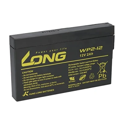 Imagen de batería WP2 12 V 2 Ah plomo AGM compatible NP2 12, MP2 12SL, 12FR