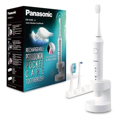 Imagen de Panasonic EW DL83 W803 Cepillo de Dientes Eléctrico Sónico (Control Presión, Temporizador cepillado, 2 Modos, Indicador LED, Inalámbrico, 100% Lavable), Color Plata