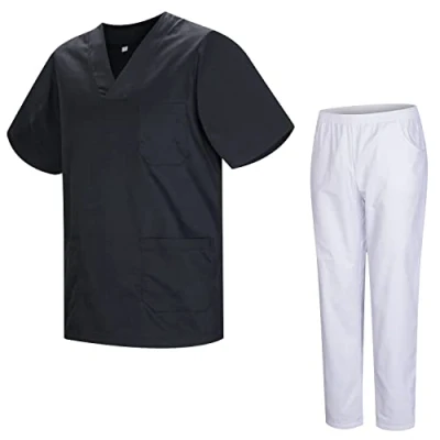 Imagen de MISEMIYA Uniforme Sanitario Unisex Uniformes Sanitarios MÉDICOS con Pantalon BLANCO 817 8312 5XL, Negro