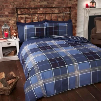 Imagen de Argyle Funda de edredón para Cama Matrimonio, Azul, Matrimonio