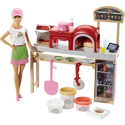 Imagen de Barbie Quiero Ser pizza chef, muñeca y accesorios de juguete, regalo para niñas niños 3 9 años (Mattel FHR09)