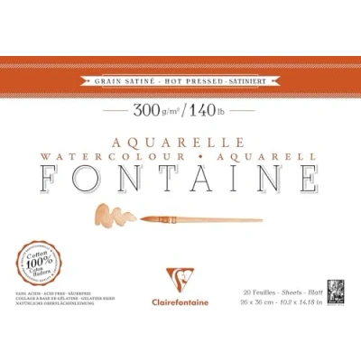 Imagen de Clairefontaine 96345 C bloque fuente satinado 20 hojas encollées 4 lados (26 x 36 cm) 300 G