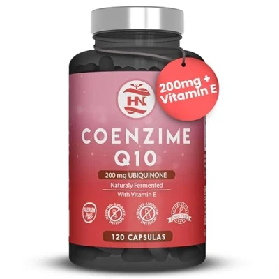 Imagen de Coenzima Q10 200mg 120 Caps (4 meses) 100% Fermentación Natural, mejora la Energía y Salud Cardiovascular, Ubiquinol aumenta Función Muscular Rendimiento Físico, coq10 + Vitamina E
