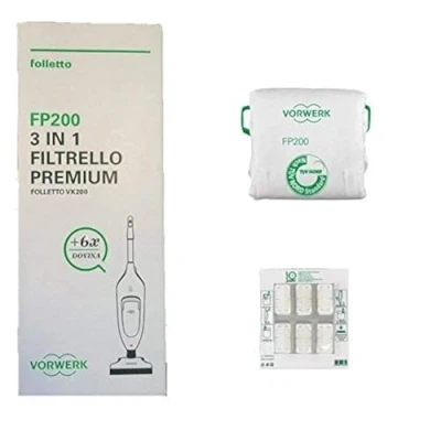 Imagen de Vorwerk FP200 Folletto 3 en 1 Filtrello Premium, un Paquete con 6 Unidades
