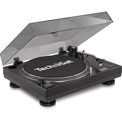 Imagen de TechniSat TECHNIPLAYER LP 300 Tocadiscos profesional USB (con función Scratch y digitalización, velocidad de rotación: 33/45 rpm, accionamiento directo controlado por cuarzo), color negro