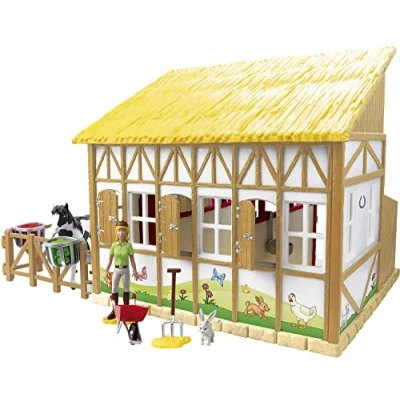 Imagen de CRAZE Conjunto de establo Caballos Bibi y Tina Juego Martinshof con Caballos, Figuras Accesorios Blocksberg 35009 Granja Mezcla
