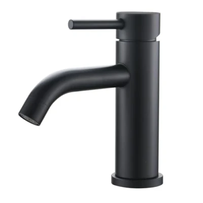 Imagen de Ibergrif, M11003B, Grifo de Baño Clásico, Mezclador Monomando Lavabo, Lavabo para Agua Fría y Caliente, Acero Inoxidable, Negro
