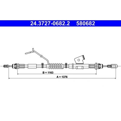 Imagen de ATE 24.3727 0682.2 Cable de Freno Mano 1376