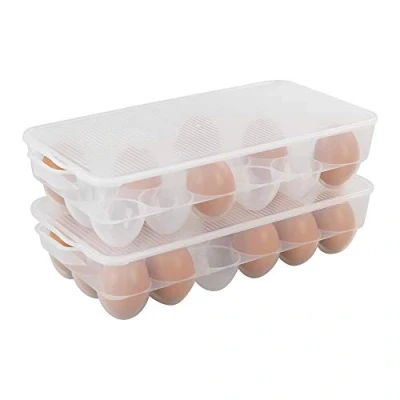 Imagen de Bringer 2 Piezas Hueveras de Plastico, Para Frigorifico, Huevera con Tapa 18 Huevos