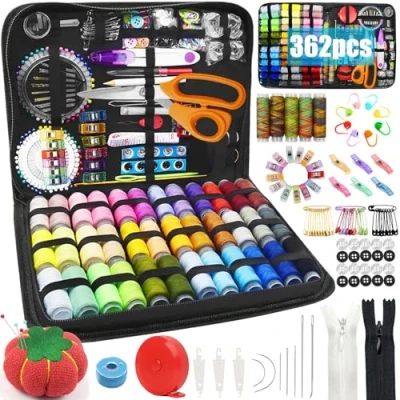 Imagen de TAVADA 362pcs Kit de Costura,Accesorios Costura Premium con Funda Transporte,Costura Accesorios Juego Herramientas,Accesorios para Hogar,Viajes,Uso Emergencias