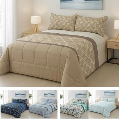 Imagen de DONATELLA EDREDÓN Estampado Reversible con un gramaje de 400 g/m2 135 cm., Marron