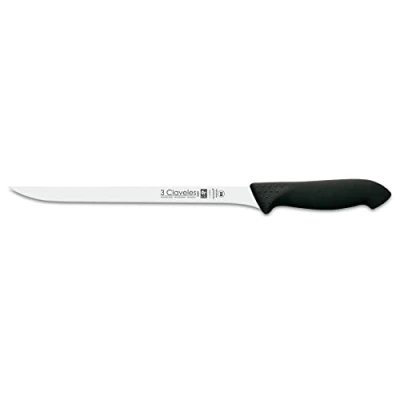 Imagen de 3 Claveles Cuchillo jamonero Proflex de 24 cm, Acero Inoxidable, Negro