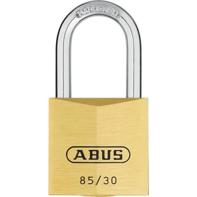 Imagen de ABUS Candado de latón 85/30HB24 con grillete alto para puertas sótanos, cobertizos y mucho más resistente a la intemperie acero endurecido nivel seguridad 5