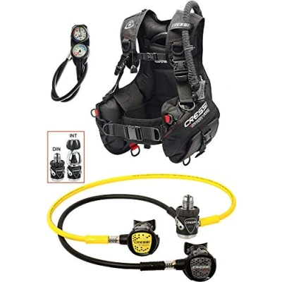 Imagen de Cressi Start Pro Set Completo de buceador, Unisex, Negro/Plateado/Amarillo, S