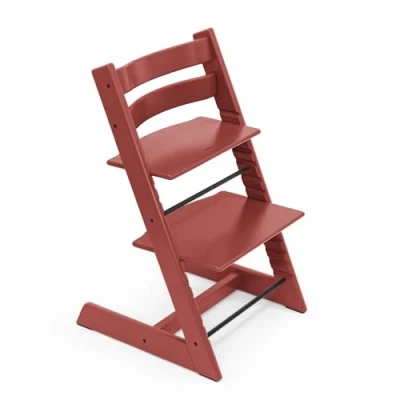Imagen de Silla Tripp Trapp de Stokke, Rojo Cálido ajustable, evolutiva para recién nacidos, niños y adultos Práctica, cómoda ergonómica Diseño atemporal