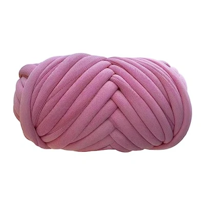 Imagen de hilo grueso de 500 g para tejer en el brazo, tubular gigante, y voluminoso bricolaje como manta trenzada, almohadas, fabricación alfombras, cestas, mantas (rosa oscuro)