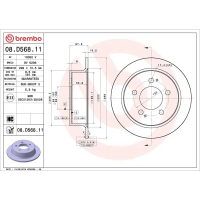Imagen de Disco de freno BREMBO 08.D568.11