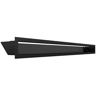 Imagen de Rejilla de ventilación KRATKI AIR aire caliente 9 x 100 cm Negro escape para chimeneas Entrada en un ángulo 45 grados