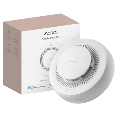 Imagen de Aqara Detector de Humo, Requiere Hub Zigbee 3.0, Sirena 85 dB, Indicador LED, Batería 10 Años, Alarma Incendios hogar Matter Over Bridge, Compatible con HomeKit, Alexa, Google Home