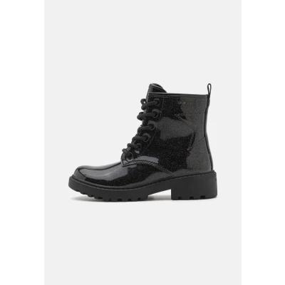 Imagen de Geox Casey GIRL Botines con cordones para niños, Talla: 28, Black Zapatos