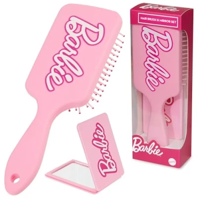 Imagen de Barbie Cepillo de Pelo y Espejo Viaje Set, Accesorios para Niñas, Adolescentes Mujeres