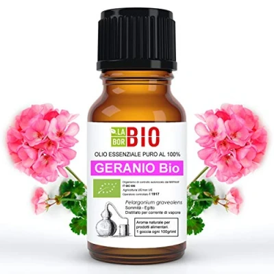 Imagen de Geranio Bio Aceite Esencial 100% Puro 10 ml Uso Alimentario Terapeutico Cosmetico Aromaterapia Laborbio