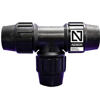 Imagen de Suinga TE IGUAL POLIETILENO 25MM. Producto con certificado AENOR utilizado en tuberías PE 25 mm 3/4 para uso fontanería, riego y obras.