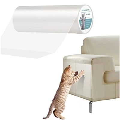 Imagen de Pidsen Protector de Muebles Gatos, Cinta Adhesiva Anti Arañazos Puertas Transparente Autoadhesivas Gato para Gatos y Perro, Protección Invisible Sofá Mueble 30x200cm