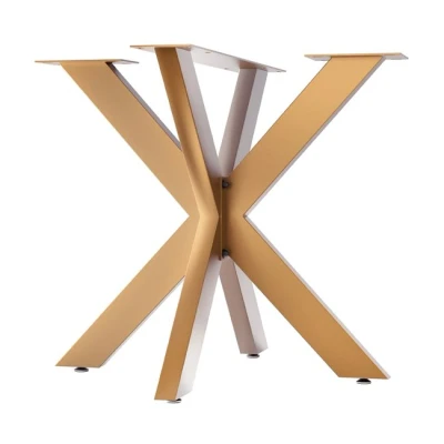 Imagen de CLP Patas de Mesa Biloxi I para mesas Bricolaje Altura 71 cm Estructura en Forma Estrella Acero con Recubrimiento Polvo, Color:Oro, Tamaño:85x85