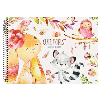 Imagen de A4 Bloc de Dibujo 21x29cm Cuaderno Bocetos 100 Páginas/50 Hojas Niños 110gsm Sketchbook Encuadernación en Espiral para Pintar Dibujar y Garabatear