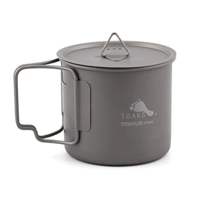 Imagen de TOAKS Taza/Olla Portátil Ultraligera de Titanio para Acampar (375ml con Tapa[CUP 375 C])