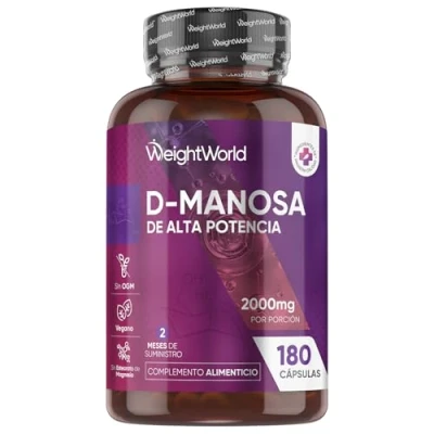 Imagen de D Manosa Pura 2000mg de Concentración en 180 Cápsulas Veganas Suplemento Natural Alta Potencia, Sin OGM, Químicos ni Aditivos Añadidos, Para 2 Meses Suministro