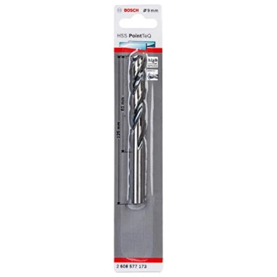 Imagen de Bosch Professional Hombre Broca helicoidal HSS PointTeQ (para metal, 9 x 81 125 mm, accesorio de taladro), Na, diámetro mm