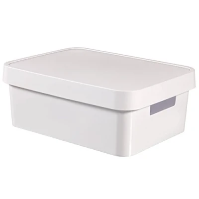 Imagen de Curver 229282 Caja con Tapa de 11 L, Blanco, 27 x 36,3 13,8 cm