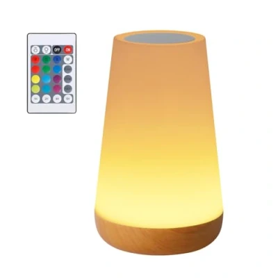 Imagen de Romon Luz Nocturna Infantil, Lámpara de Mesita Noche Lampara Regulable Táctil Para Dormitorio Con 3 Modo 13 Colores Ajustables, Mesa Pared Recargable, Regalo Niños/Adulto