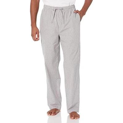 Imagen de Amazon Essentials Pantalón de Pijama Tejido Ajuste Recto Hombre, Gris Cuadros Escoceses, XXL